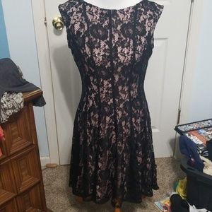 Black lace midi dress